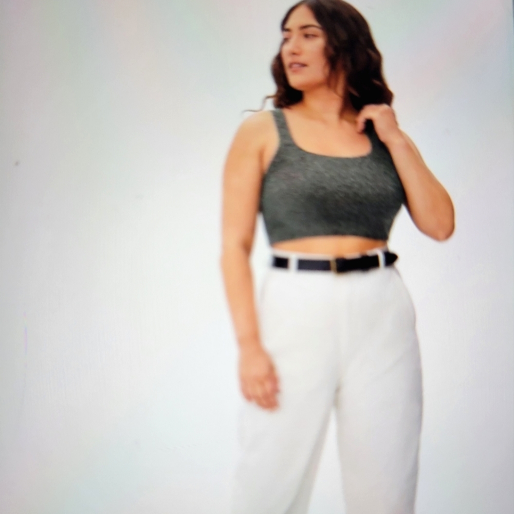 Everlane Dark Grey The Cozy Stretch Wool Yak Crop Tank Top Size M